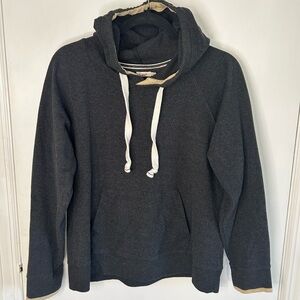 FAHERTY LEGEND AND TRADE DARK GRAY HOODIE W/ LIGHT BROWN ACCENTS SIZE MEDIUM